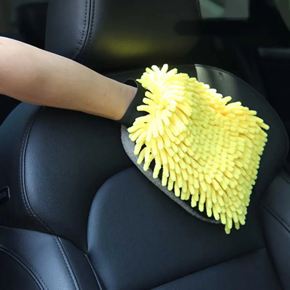 3-1Pcs Car Wash Gloves Microfiber Chenille Gloves Waterproof Car Cleaning Mitt Wax Detailing Brush Auto Care Double-faced Glove
