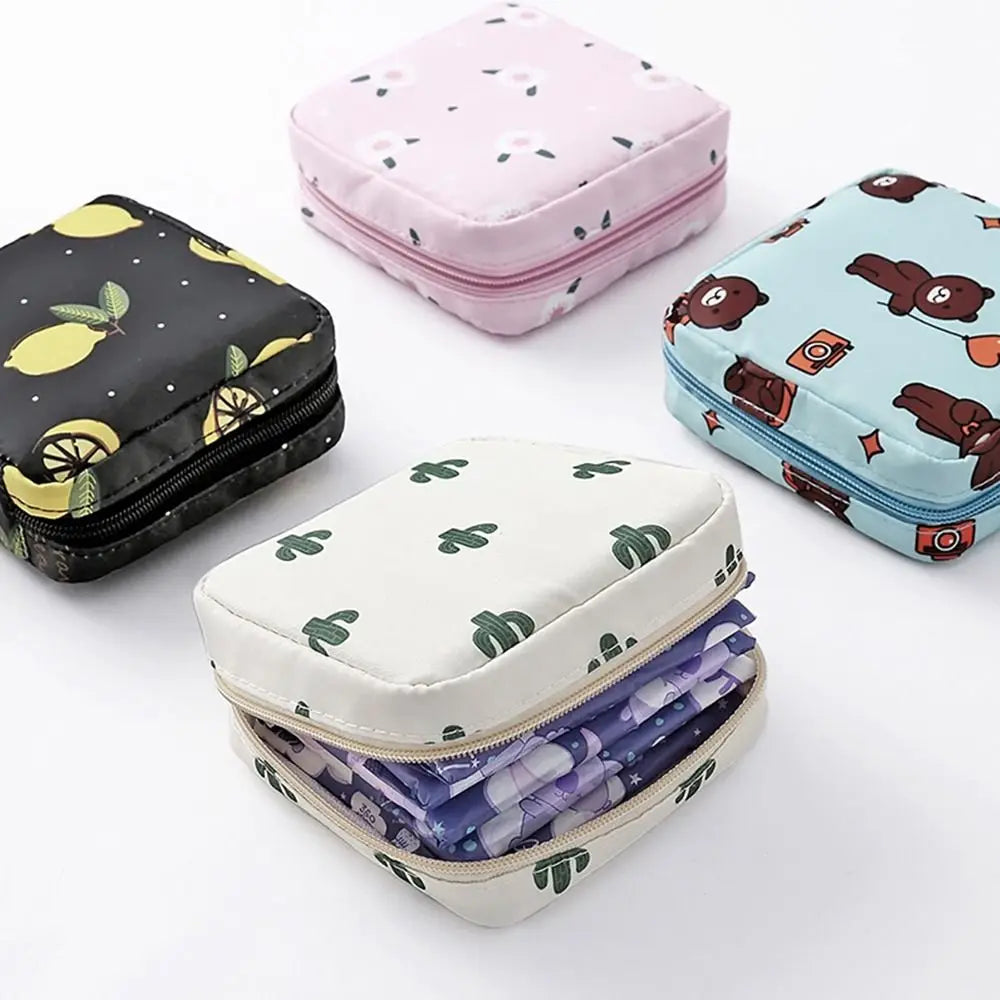 Napkin Credit Card Holder Makeup Organizer Headphone Case Sanitary Mat Bag Sanitary Bag Change Purse Tamper-Proof Storage Bag