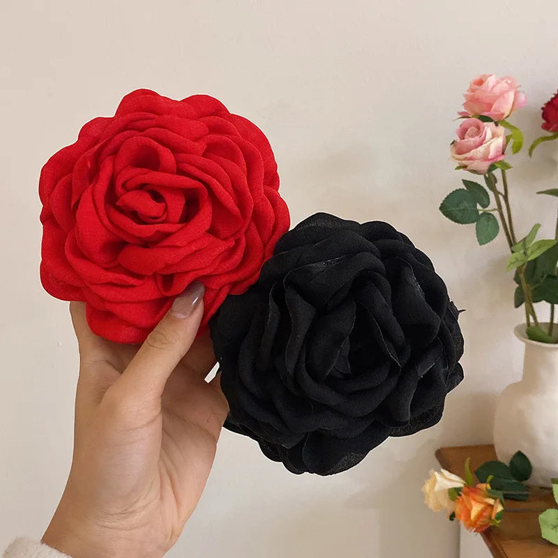 Fabric Rose Flower Hair Claw Clips For Women Girls Hair Clip Barrette Hairpins Hair Clamps Headwear Hair Accessories Gift