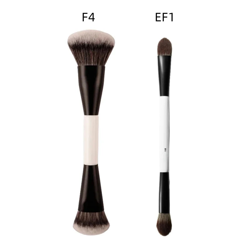 F4 Dual-Ended Foundation Face Brush Double-ended Powder Blush Contour and Eyeshadow Concealer Makeup Brushes