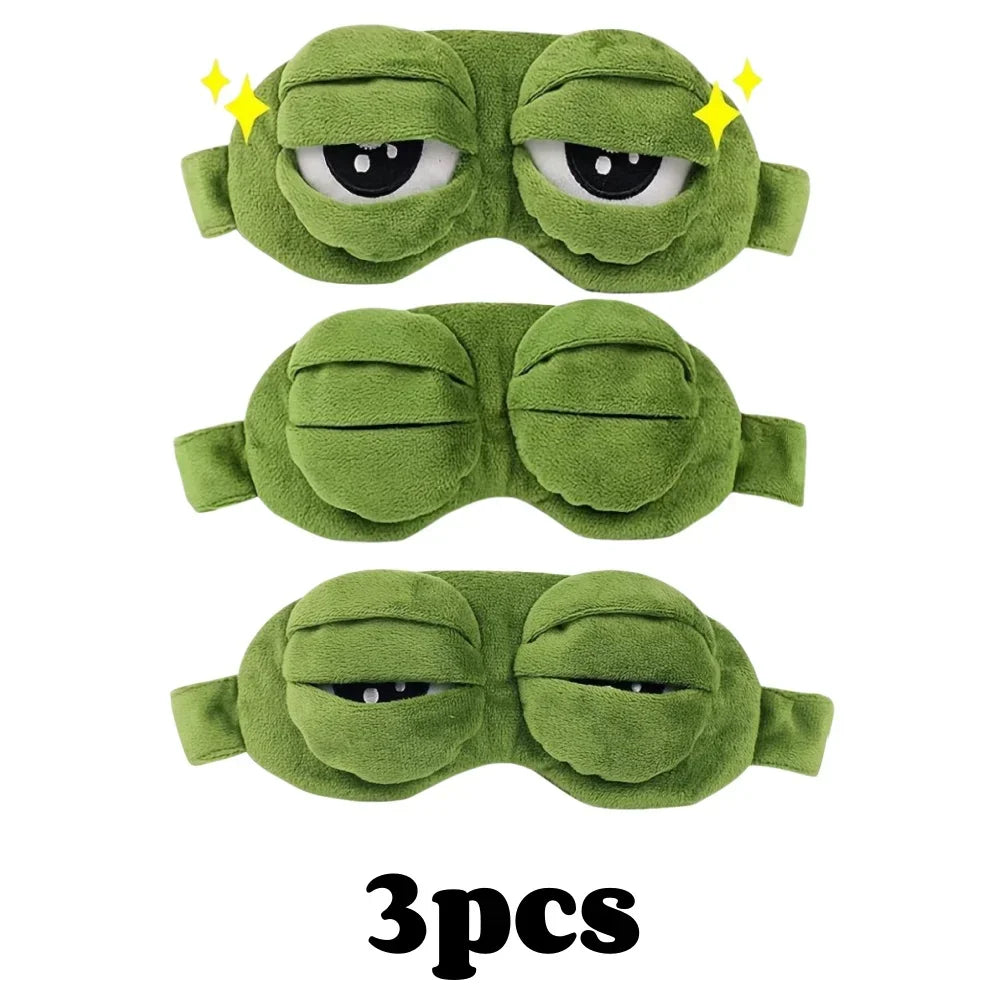 New 3D Frog Sleep Mask Natural Sleeping Eyeshade Cover Shade Eye Patch Women Men Soft Portable Blindfold Travel Eyepatch