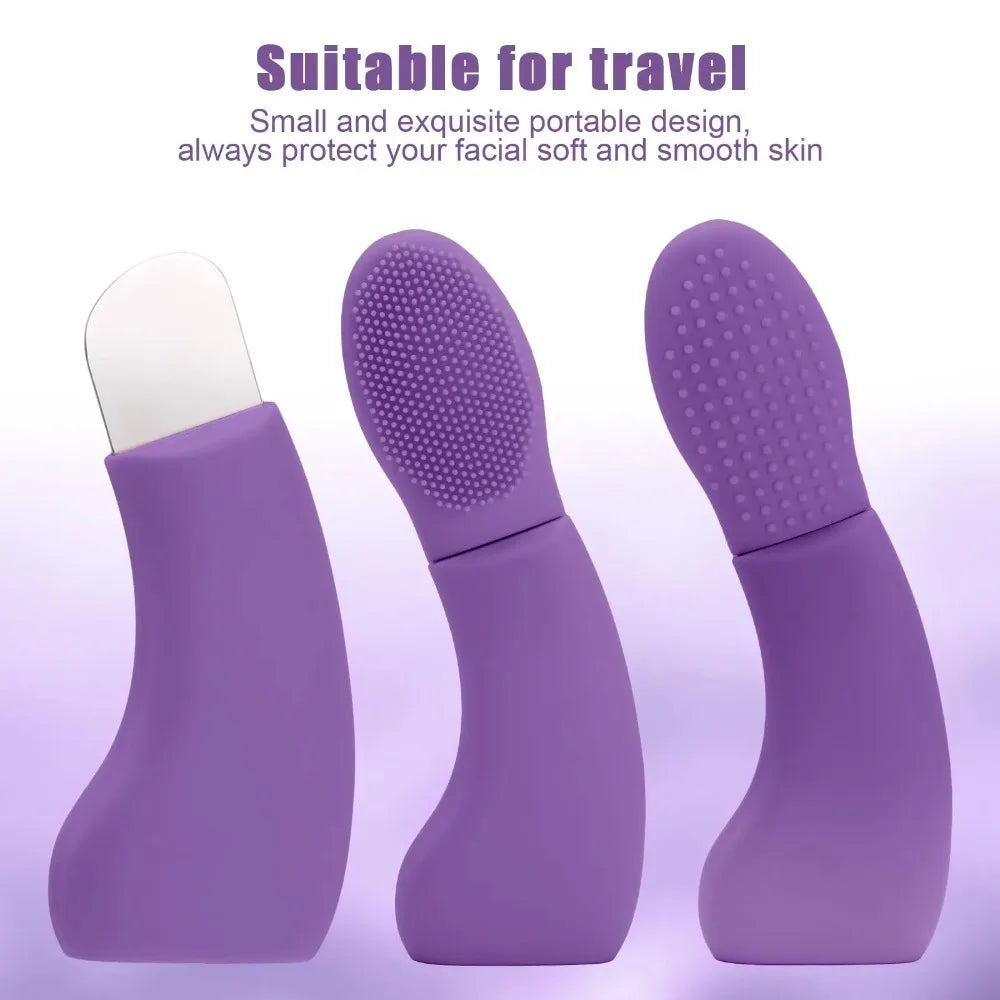 2 in 1 Facial Blackhead Removal Tool Silicone Face Scraper for Deep Cleansing Face Spatula Nose Whitehead Remover Skin Care Tool