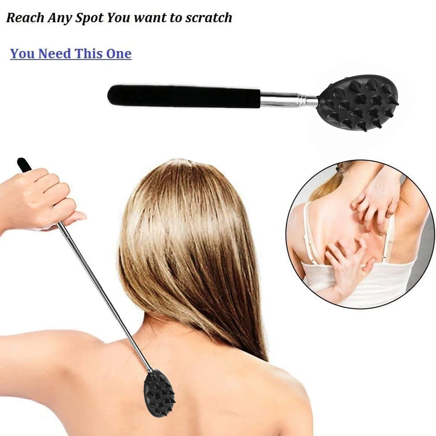 Telescopic Back Scratcher, Scratching Backscratcher Massager Kit Back Scraper Extendable Telescoping Itch Health Products