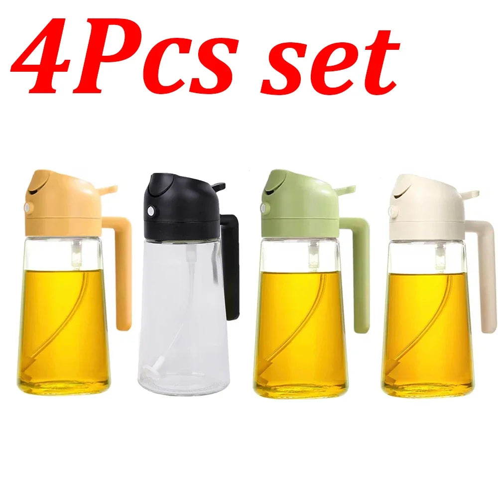 1-4Pcs 2in1 500ml Plastic Spray Oil Sprayer Cooking Oil Sprayer BBQ Picnic Kitchen Tools BBQ Cooking Oil Dispenser