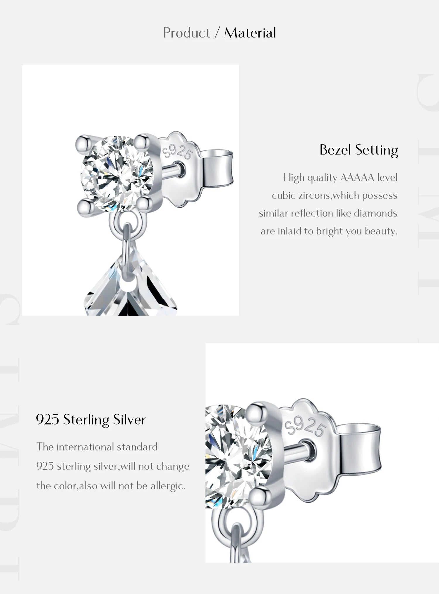 MODIAN 925 Sterling Silver Luxury Sparkling Kite Zirconia Swings Stud Earrings For Women Fine Jewelry Accessories