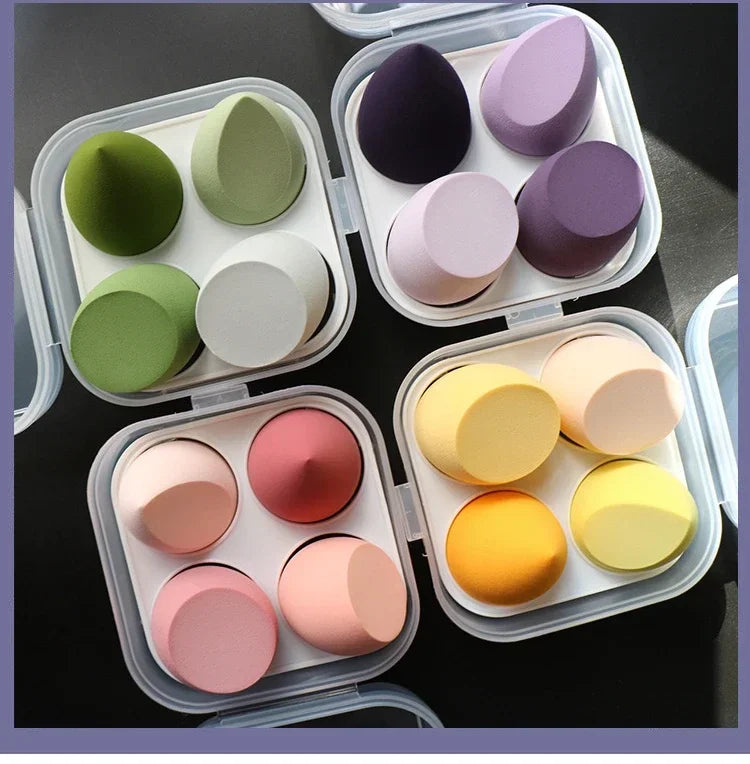 4pcs Makeup Sponge Cosmetic Puff Dry and Wet Combined Cosmetic Egg Women Foundation Powder Puff Bevel Cut Makeup Sponges