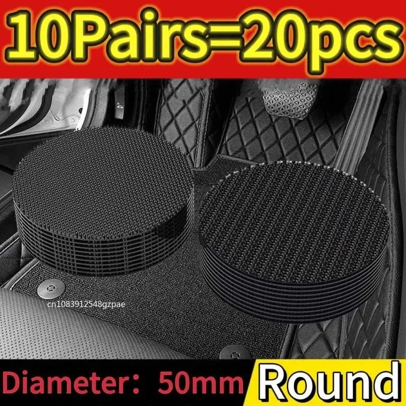 20PCS Strong Carpet Fixing Stickers Double Faced High Adhesive Car Fixed Patches Home Floor Foot Mats Anti Skid Grip Tapes