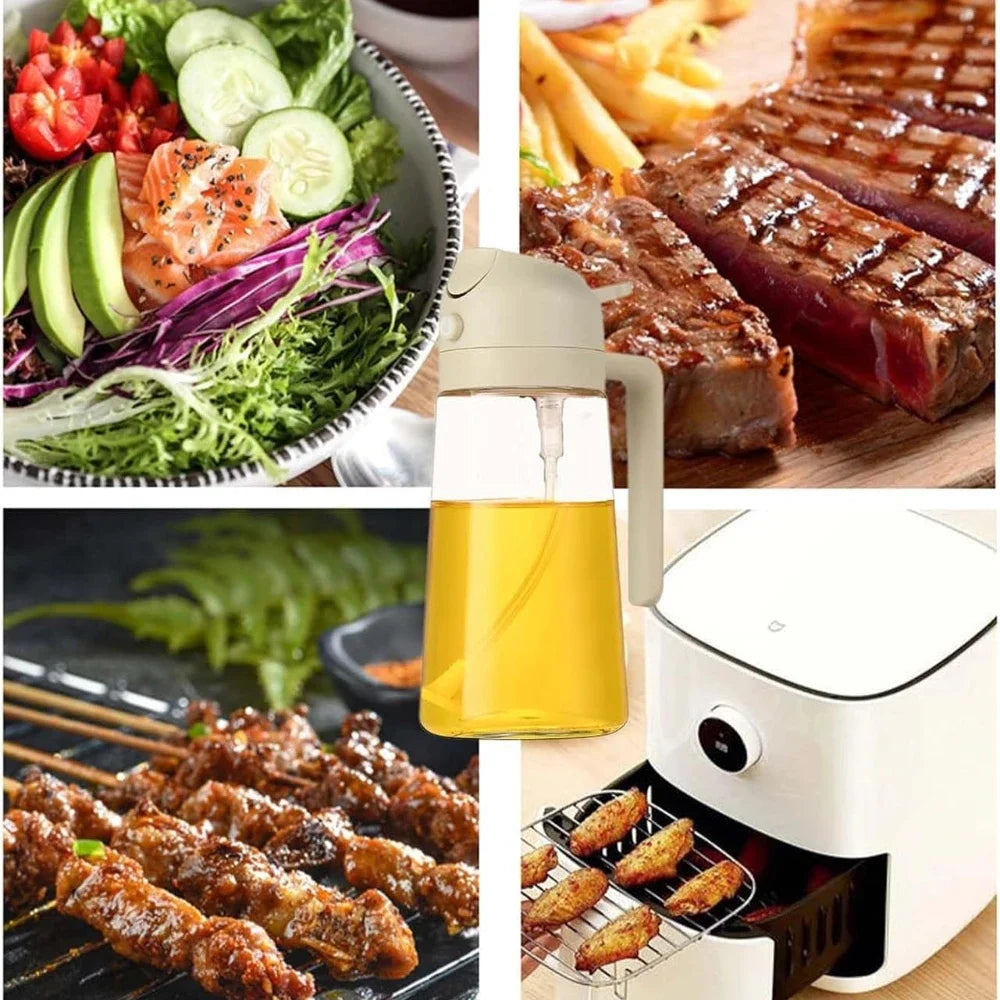 1-4Pcs 2in1 500ml Plastic Spray Oil Sprayer Cooking Oil Sprayer BBQ Picnic Kitchen Tools BBQ Cooking Oil Dispenser