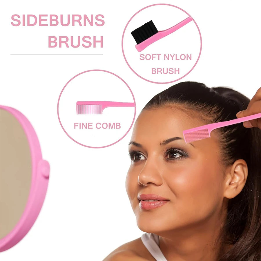 6pcs/Set Hair Brush Set Hairdressing Spray Bottle Hair Braiding Loop Rat Tail Comb Teasing Hair Brush Edge Control Hair Brush