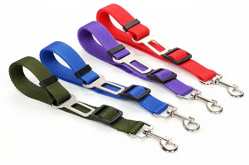 Adjustable Pet Dog Car Seat Belt Pet Seat Vehicle Dog Harness Lead Clip Safety Lever Traction Dog Collars Dog Accessories