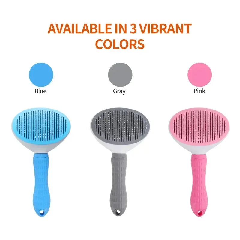 One-Click Pet Hair Removal Comb for Effortless Grooming of Dogs and Cats - Float Hair Removal Slicker Brush