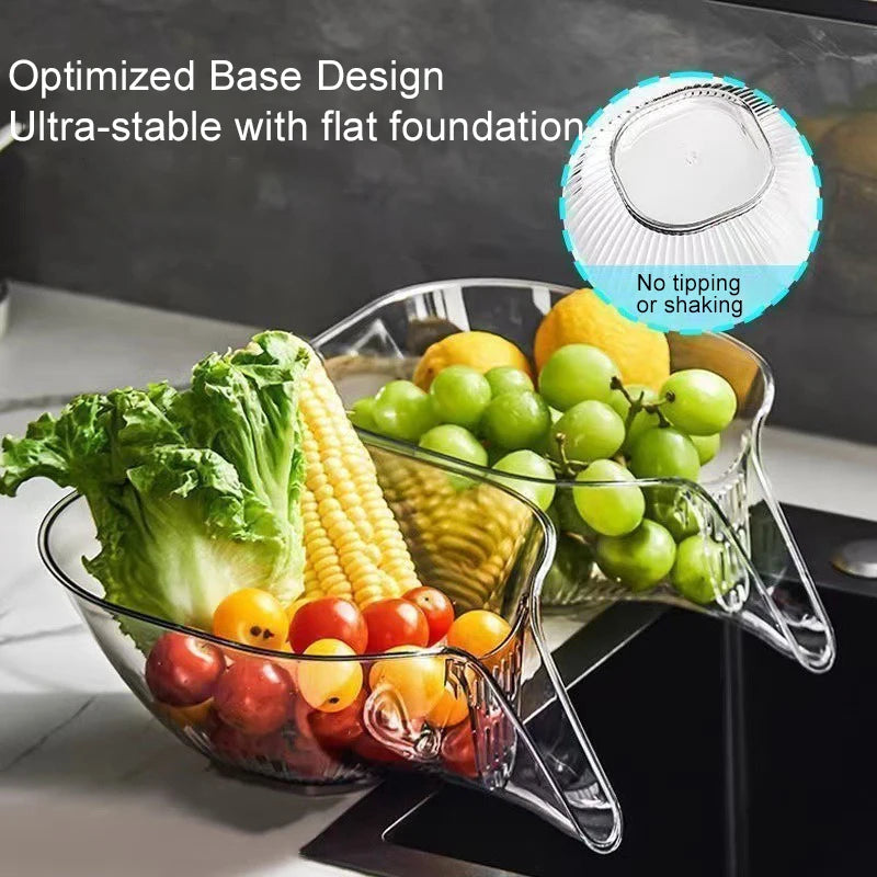 Multifunctional Drain Basket Drain Bowl Household Sink Vegetable Basin Kitchen Washing Fruit Plate Plastic