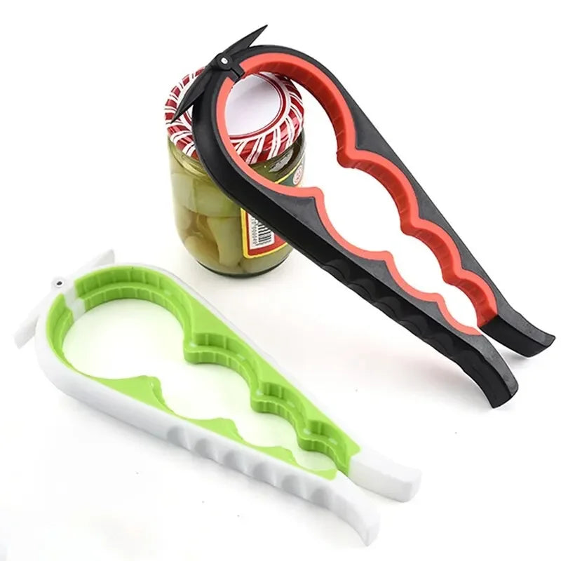 Multi Functional Can Opener Four In One Beverage Bottle Opener Cap Twister Four Position Can Opener Anti Slip Cap Twister