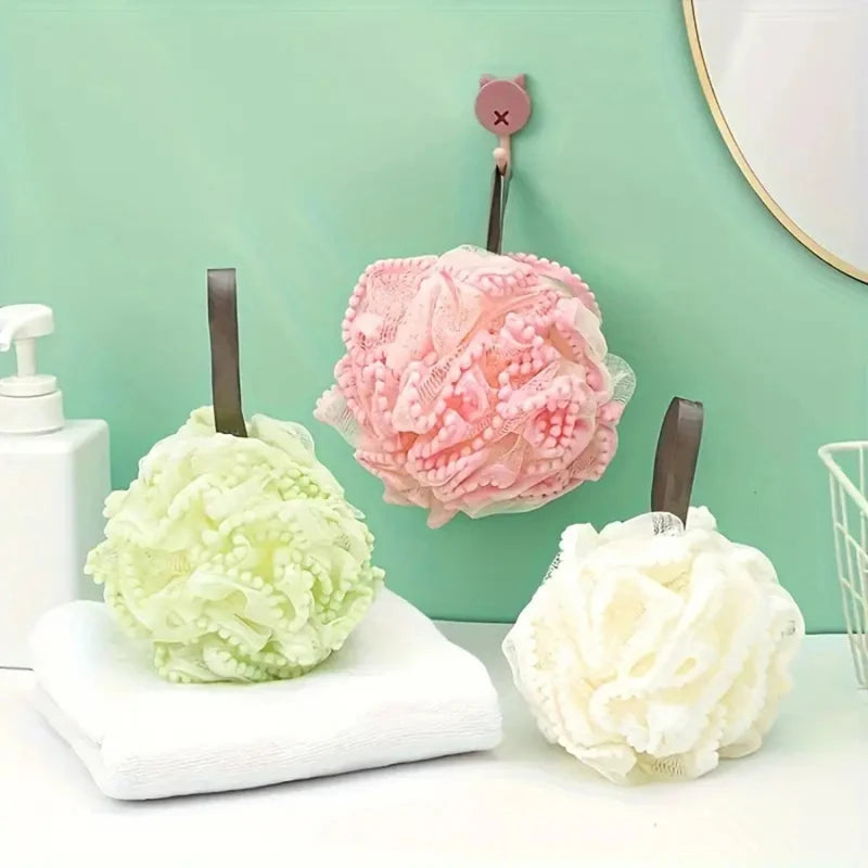 Bath Ball Loofah Sponge Pouf Puff Mesh Shower Soft Quick-Dry Exfoliating Foaming Deep Clean Body Scrubber Bathing Accessories