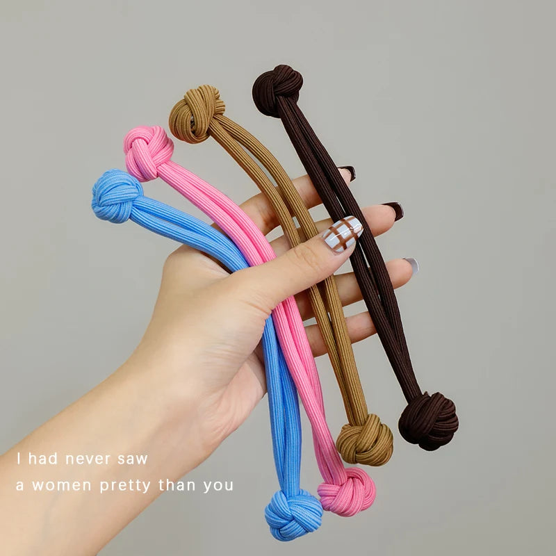 Solid Knot Long Elastic Hair Band For Women Girl Sweet Hair Tie Scrunchie Hair Ring Rubber Band Hair Rope Fashion Hair Accessory