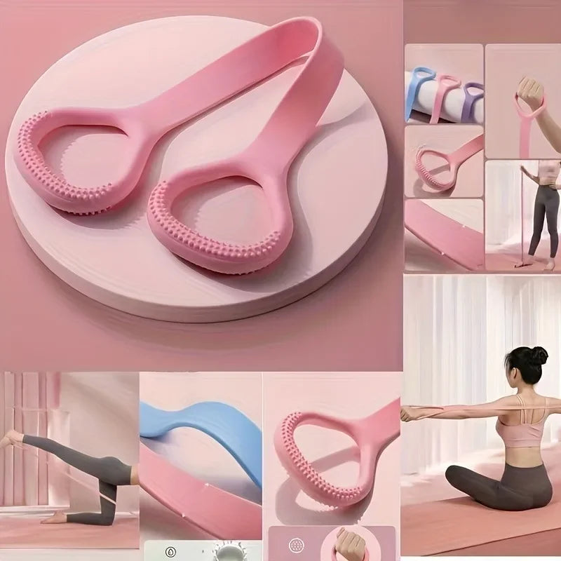 8-Shaped Stretcher For Home Fitness, Back Shaping, elastic Band With Open Shoulder and Back Stretching Band for Shoulder Exercise