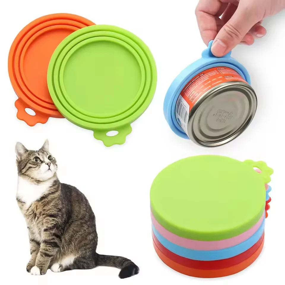 Silicone World Silicone Canned Lid 3 In 1 Reusable Food Storage Keep Fresh Cover Cans Cap Pet Can Box Cover Silicone Can Lid