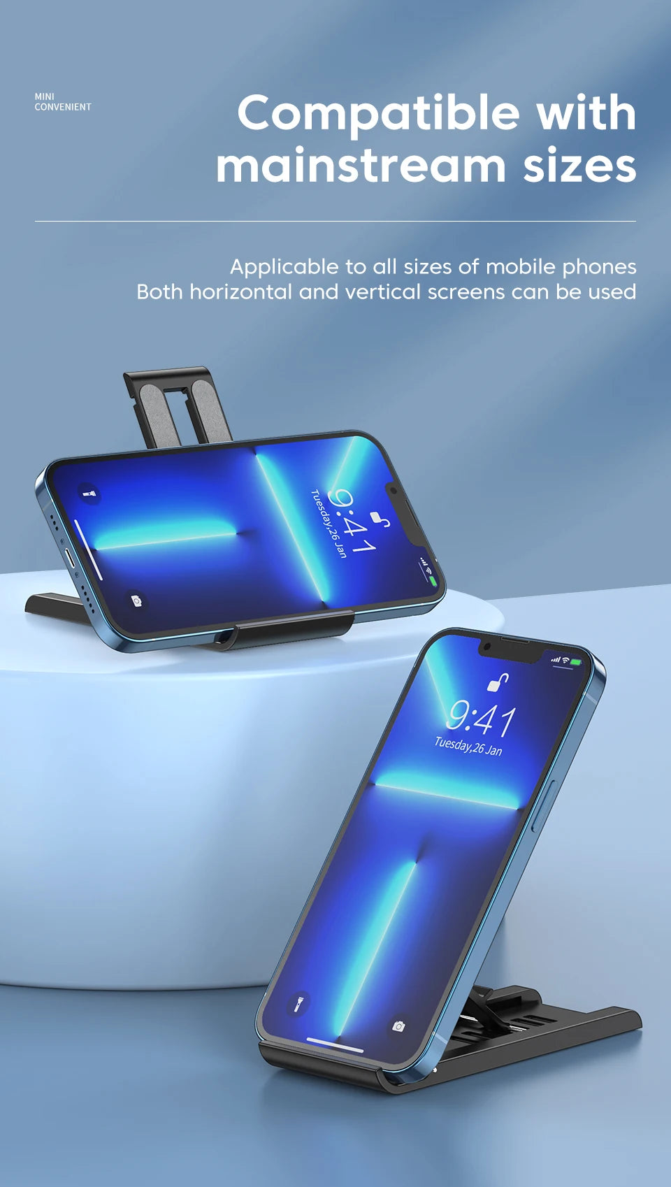 Foldable Desktop Phone Holder Portable Mini Moblie Phone Stand For Xiaomi iPhone Samsung Huawei Smart Phone iPad Tablet Holder