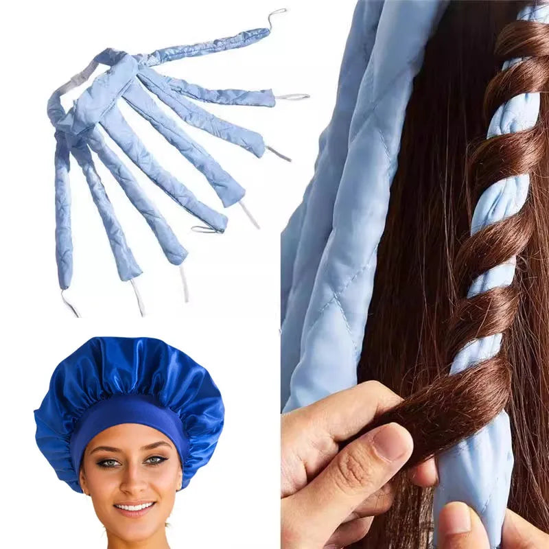 Octopus Curler Headband Nightcap Suitable for Long Hair Satin Non Thermal Curling Iron Adjustable Strap Styling Tools