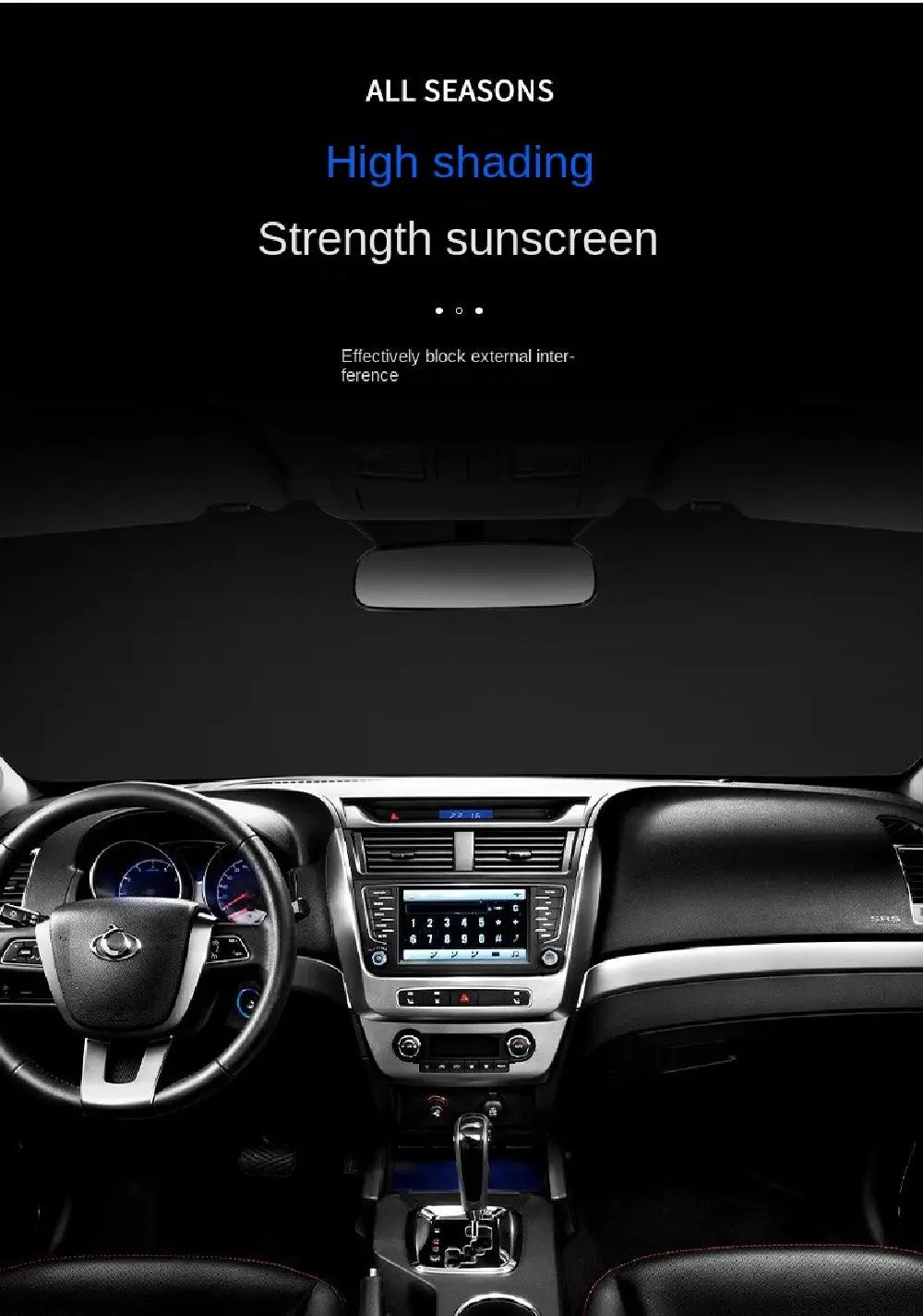 4 Seasons - Car Magnetic Snow Shield Winter Front Windshield Cover Anti-frost Sun Protection Half Car Cover Insulated sunshade