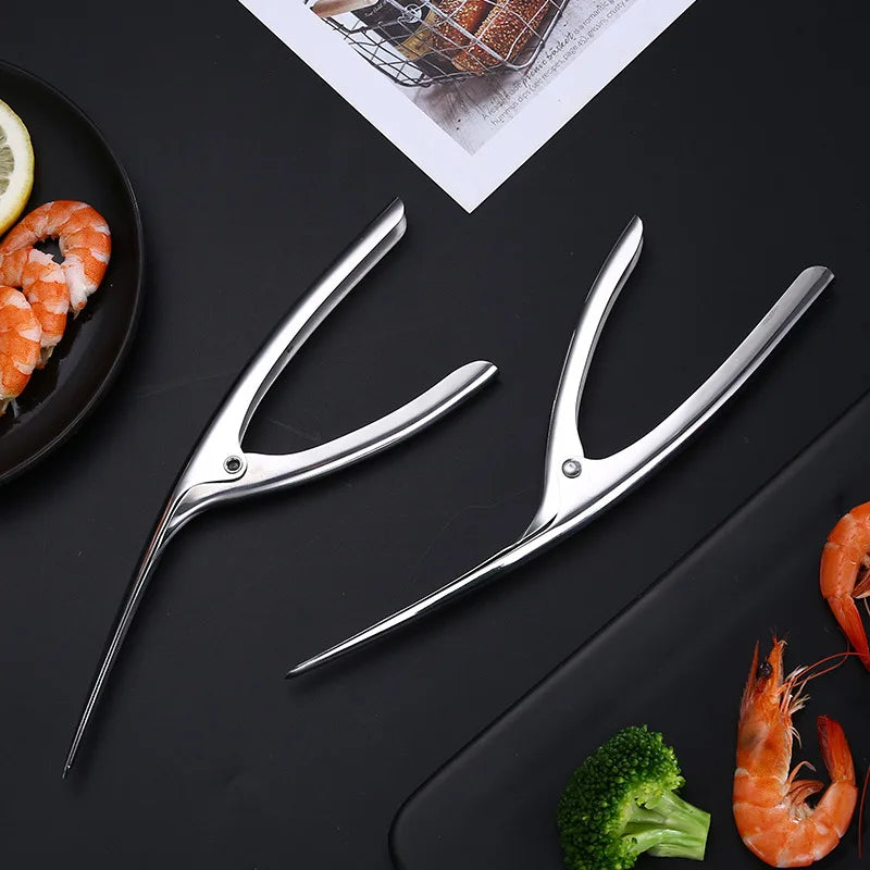 Shrimp Peeler Stainless Steel Seafood Cooking Tool Crayfish Peeler Pliers Quick Shelling and Peeling Tool