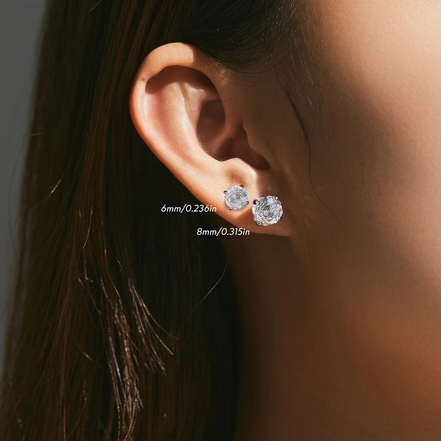 MODIAN 925 Sterling Silver Polygon Multi-Color Rose Cut Cubic Zirconia Luxury Stud Earrings For Women Party Fine Jewelry
