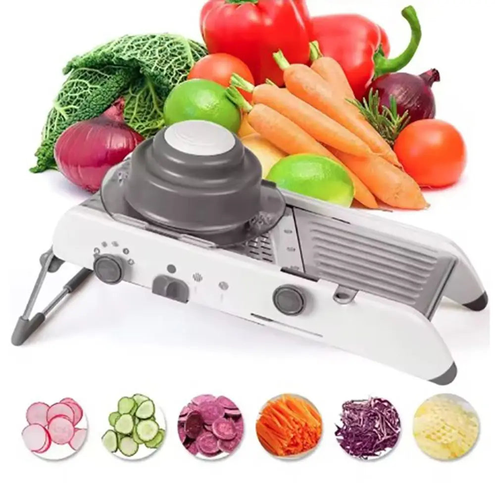 Household Adjustable Vegetable Cutter Manual Efficient Vegetable Shredder Non-slip Base with Hand Guard Vegetable Slicer Potato