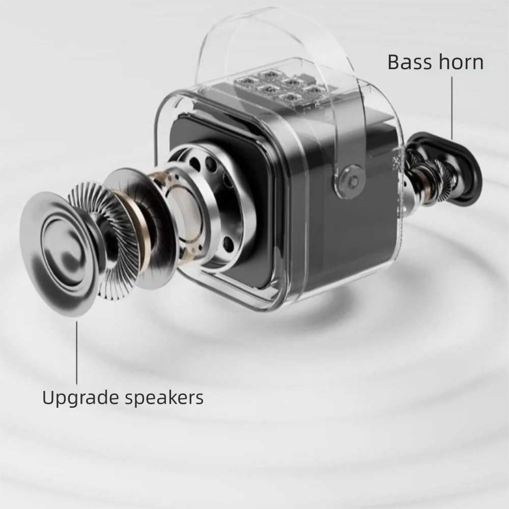 Bluetooth Audio Mini Karaoke Machine K12 with 1/2 Wireless Microphones Portable Bluetooth Speaker Fun Toys RGB Light