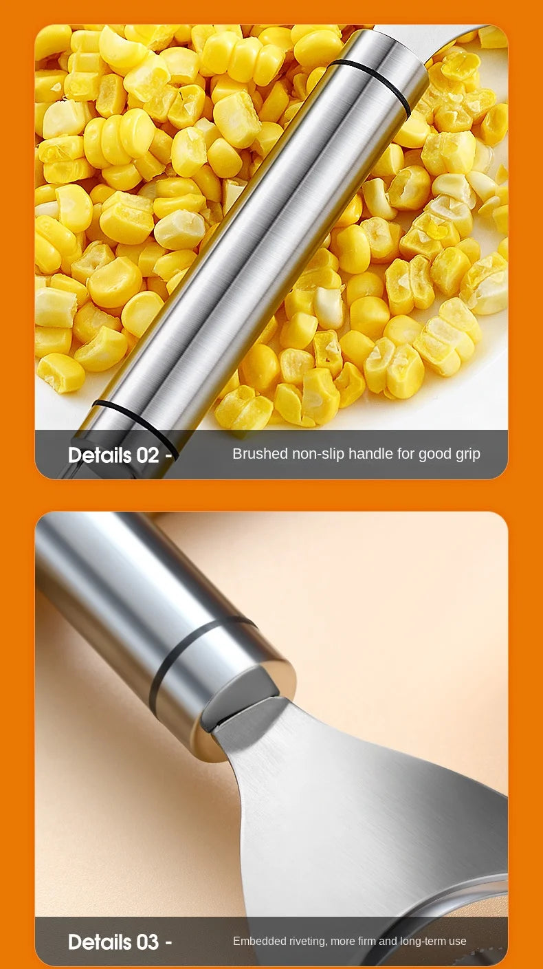 Stainless Steel Corn Peeler Scraper Serrated Corn Cob Stripper Tool Cob Shaver Planer Thresher Cutter Kitchen Vegetable Gadgets