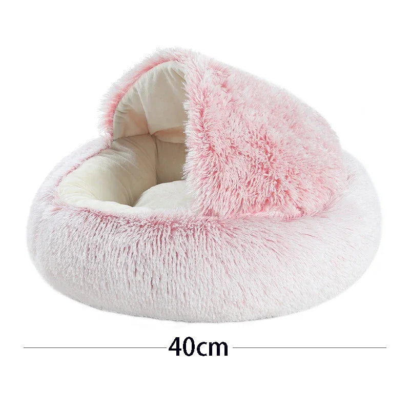 Cat Bed Pet Mattress Sleeping Warm Soft Plush Pet Bed with Cover Round  Nest Cave for Small Dogs kitten