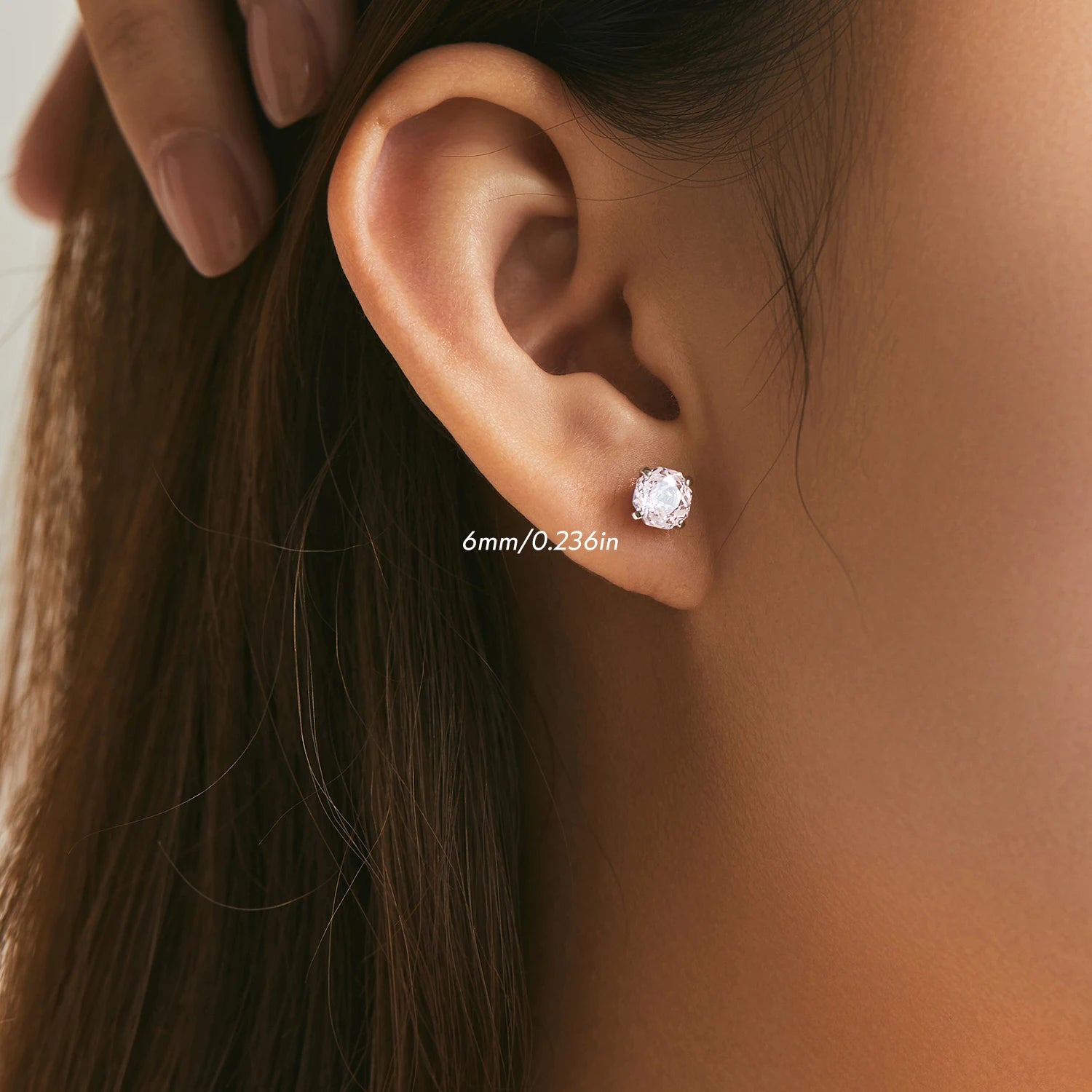 MODIAN 925 Sterling Silver Romantic Pink Rose Cut Sparkling Cubic Zirconia Stud Earrings For Women Party Trendy Jewelry