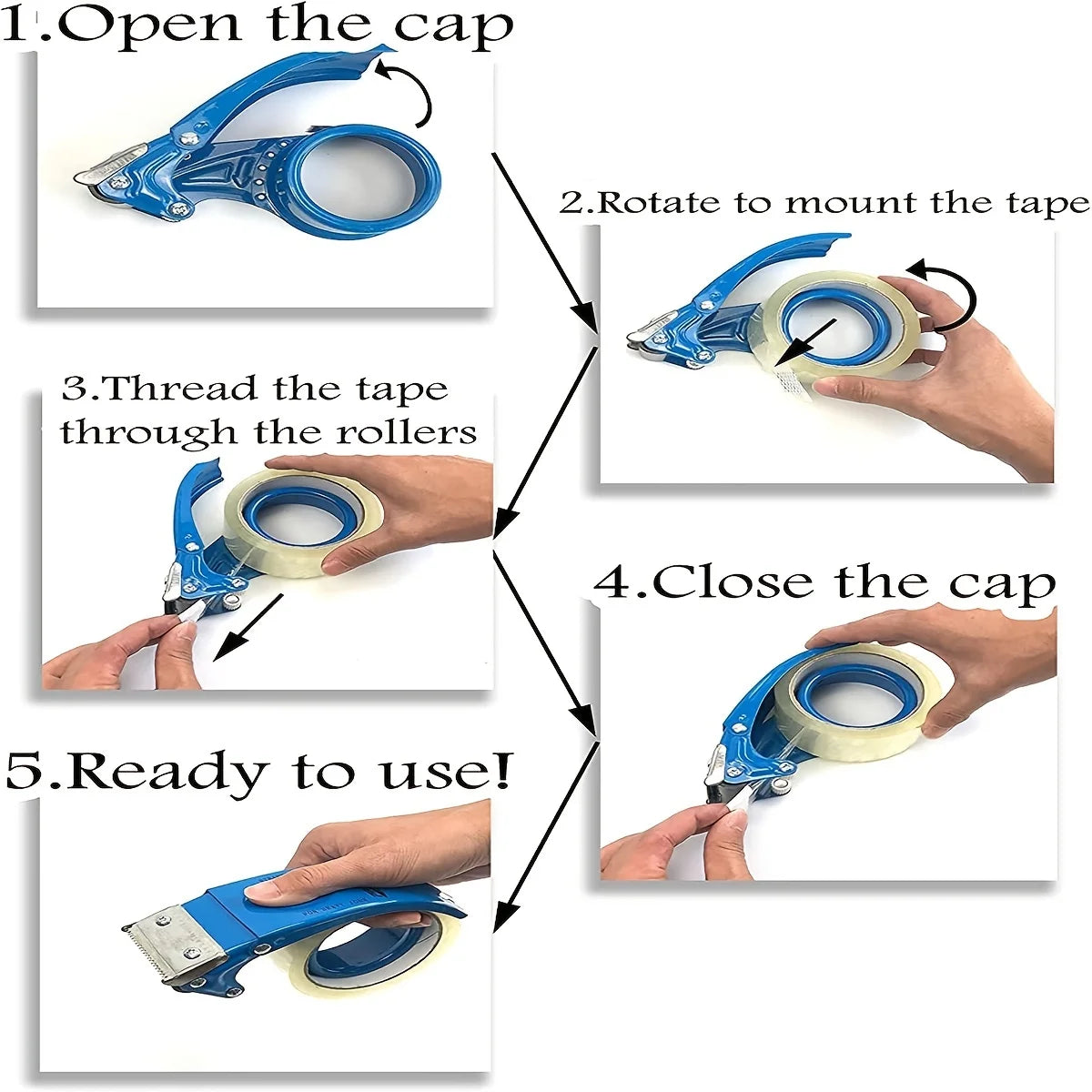 Tape Dispenser Plastic Sealing Packer Packaging Parcel 10° Sloped Roller Tape Cutter Sealing Tape Holder Manual Packing Machine
