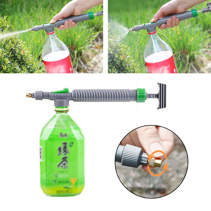 Manual High Pressure Air Pump Sprayer Adjustable Drink Bottle Spray Head Nozzle Garden Watering Tool Sprayer Gardening Tools