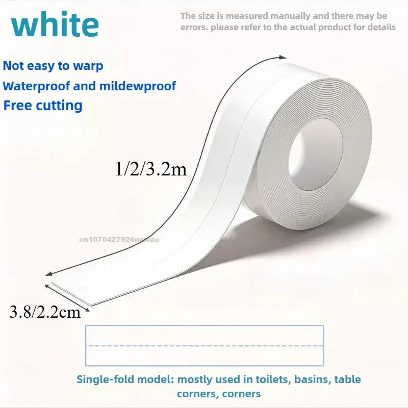 PVC Sealing Tape For Bathroom Kitchen Caulk Strip Tape Self Adhesive Waterproof Wall Stickers Mold Proof Sealing Tapes