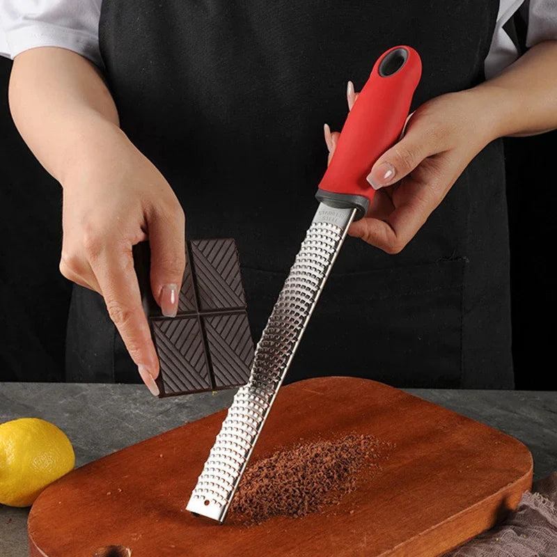 Citrus Lemon Zester & Cheese Grater-Parmesan Cheese, Lemon, Ginger, Garlic, Nutmeg, Chocolate, Vegetables, Fruits, kitchen tools