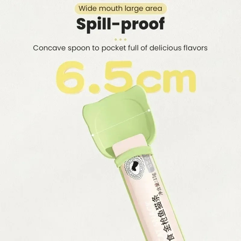 Cat Strip Feeder Spoon Long Handle Lickable Wet Food Feeder for Cats Pet Meat Mud Food Squeeze Dispense Spoon Pet Supplies