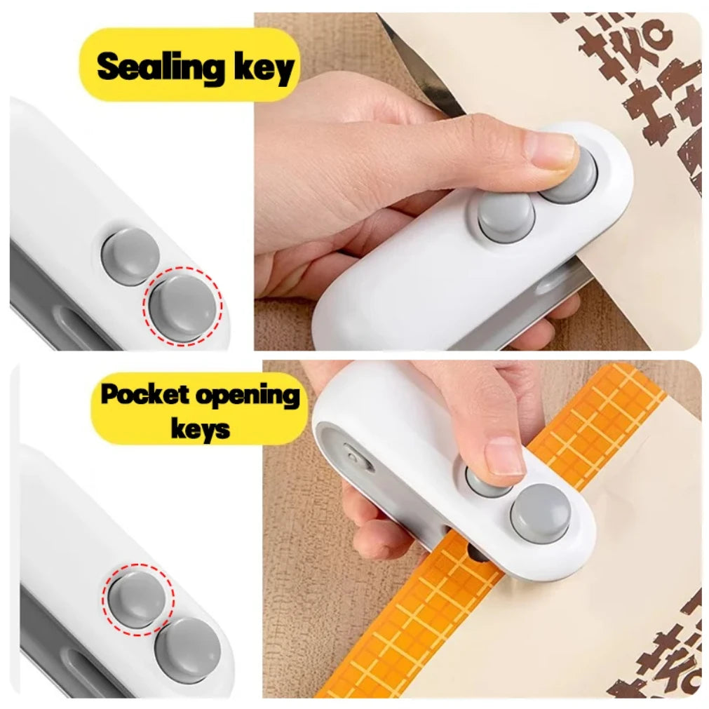 Electric Mini Heat Bag Sealing Machine Package Sealer Bags 2 in 1 Plastic Bag Sealing Machine Handheld Plastic Bag Heat Sealer