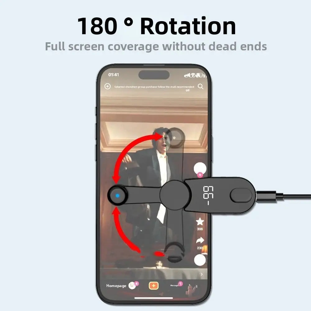 Fast Click Auto Screen Clicker Mini USB Interface Mobile Phone Screen Clicker ABS Physical Electric Auto Page Turner Cell Phone