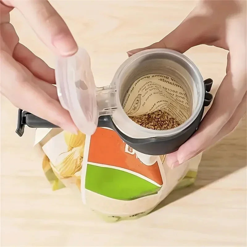 Split Mouth Closure Clip for Octopus Bean Food Bags with Pour Out Spout, Easily Split Oats Kitchen Tools  Bag Sealer  Storage