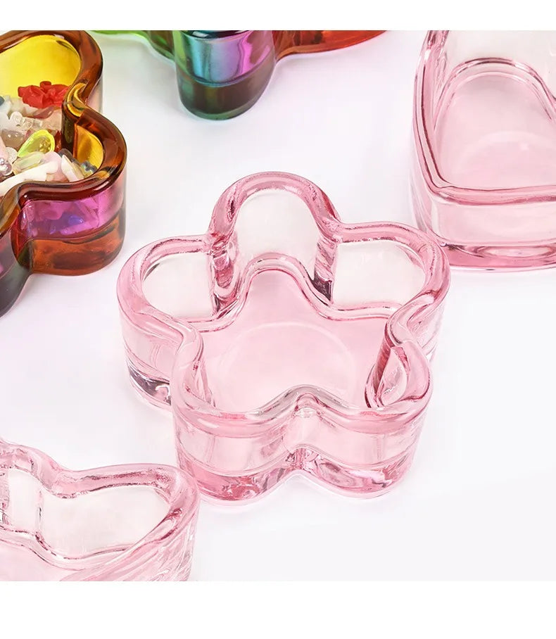 Acrylic Powder Liquid Crystal Glass Cup Aurora Colorful Cup Nail Brush Washing Mug Nail Art Tools Liquid Powders for Mixing Bowl