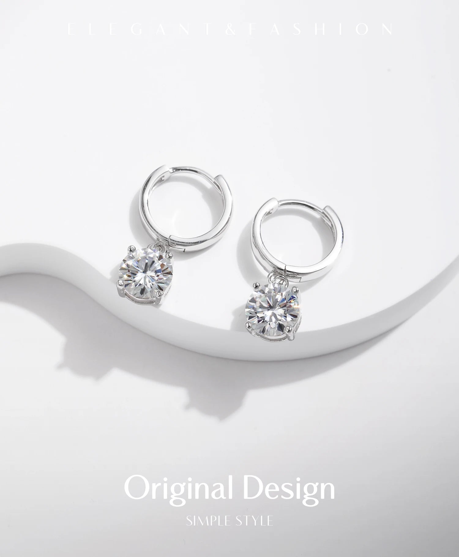 MODIAN D Color Moissanite Hoop Earrings Lab Created Diamond For Women 925 Sterling Silver Wedding Fine Jewelry Gift