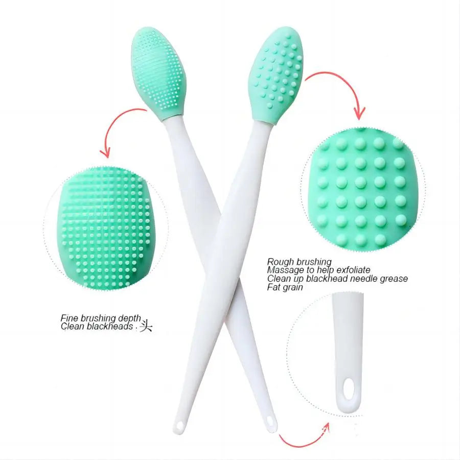 Beauty Skin Care Wash Face Silicone Brush Exfoliating Nose Clean Blackhead Removal Brushes Tools With Replacement Head