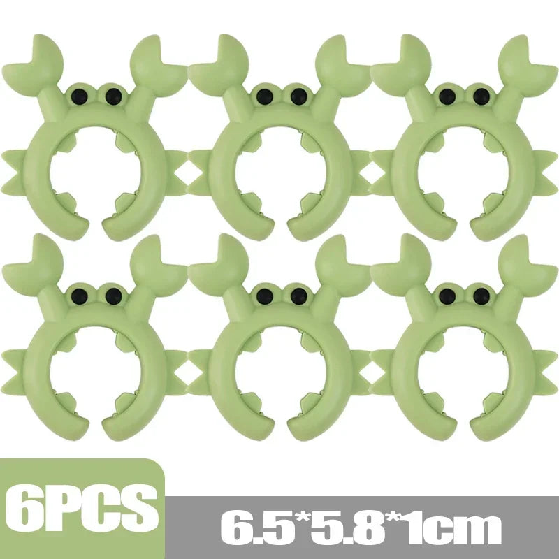 6/1PCS Small Crab Spatula Holder Anti Scalding Overflow Silicone Pot Clip Spoon Holder Clip Universal Shovel Rack Kitchen Gadget