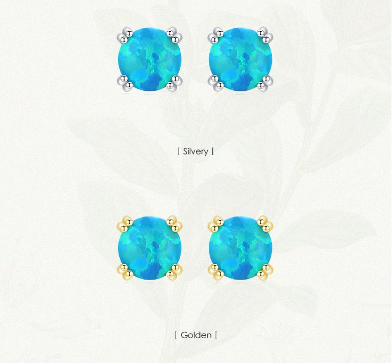 MODIAN 925 Sterling Silver Fashion Stylish Natural Opal Stud Earrings For Women Girl Fine Jewelry Anniversary Gifts Accessories