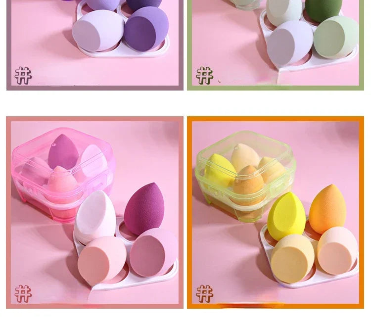 4pcs Makeup Sponge Cosmetic Puff Dry and Wet Combined Cosmetic Egg Women Foundation Powder Puff Bevel Cut Makeup Sponges