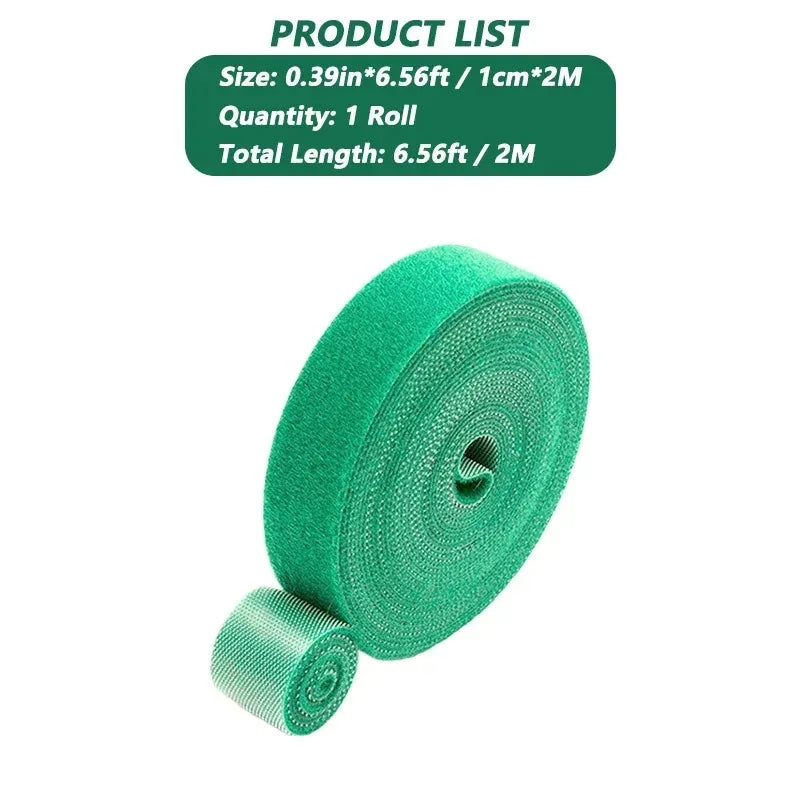 Tutors for Plants Self-adhesive Plant Nylon Cable Tying Climbing Plant Support Green Fastener Tape Reusable Care Garden Supplies