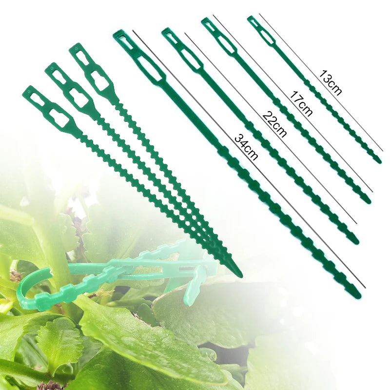 10-100pc Adjustable Plant Ties Flexible Garden Plant Ties Green Multi-Function Sturdy Garden Plant Twist Tie Plastic Garden Ties