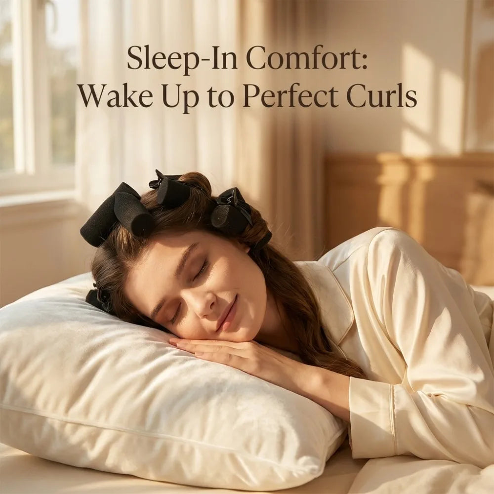 6Pcs Heatless Curling Set Sponge Rod Sleeping Soft Headband Lazy Hair Curlers Exquisite Packaging Gift Give Styling Accessories