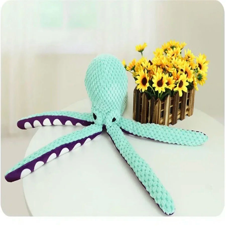 Dog pet plush octopus boredom companion toy interactive sound anti-demolition home large and small dog toy
