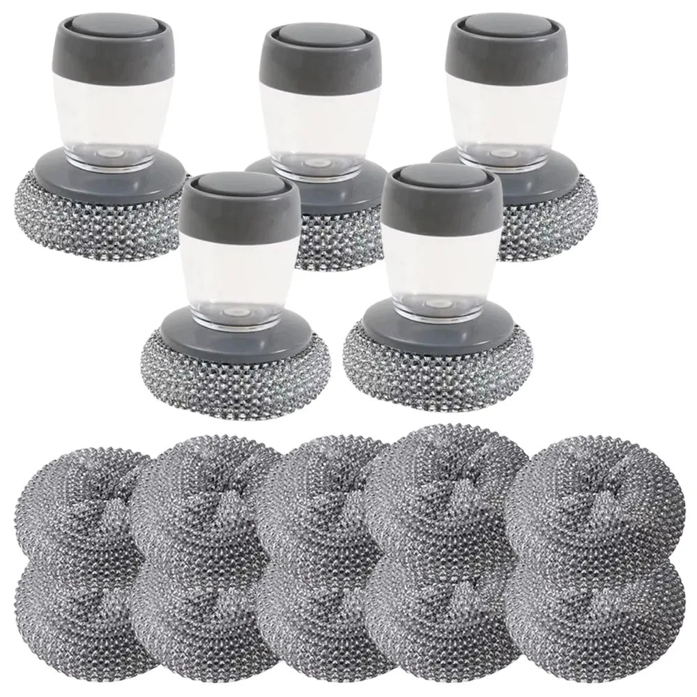 Creative Dish Cleaning Brush Liquid-added Ball Press Type Pot Brush Scrubber Liquid Filling Detergent